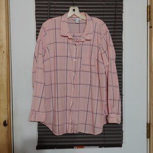 Old Navy womans blouse pink plaid size xxl